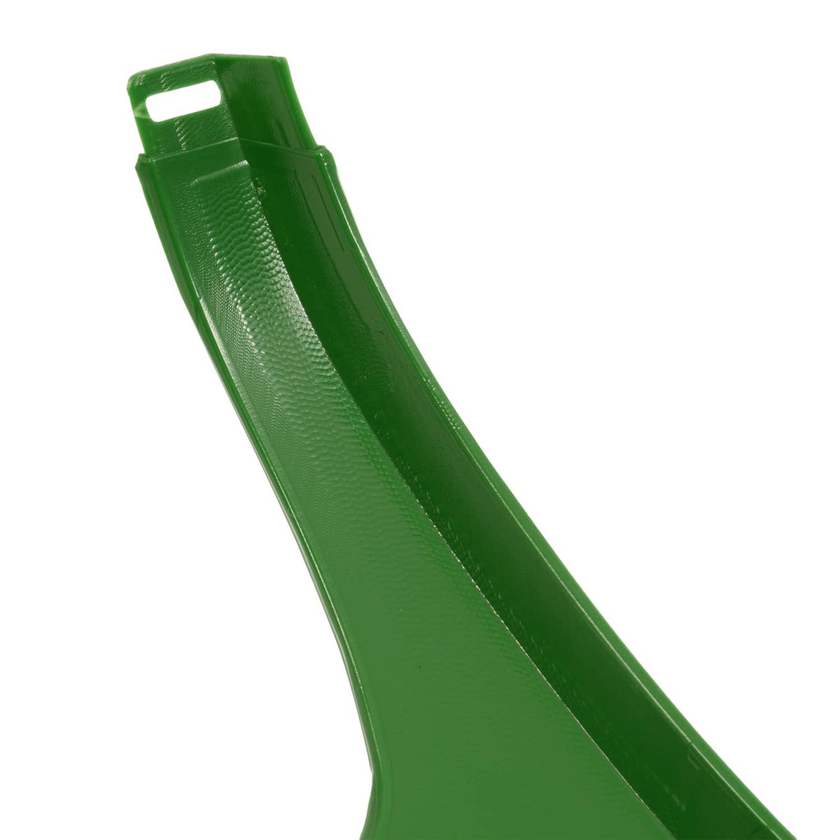 Green right hood side panel side view with embossed texture