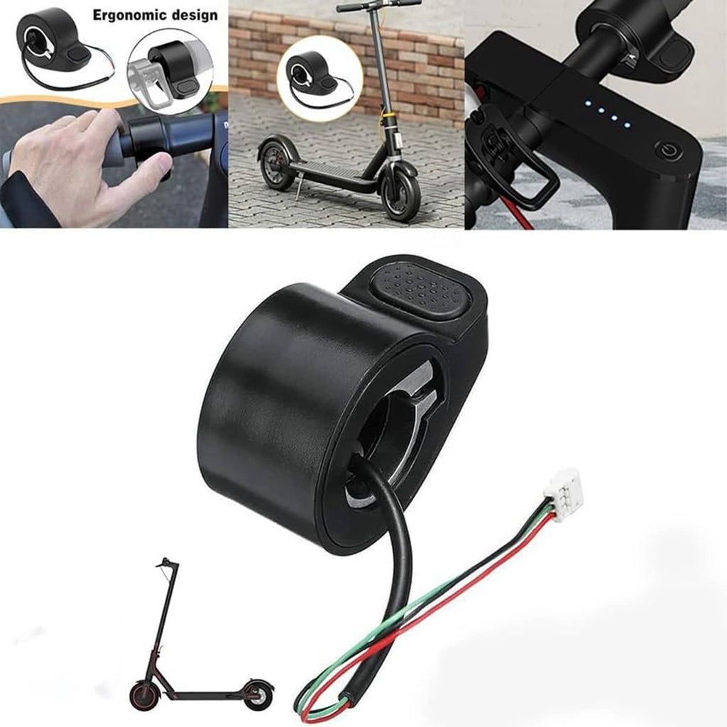 Electric scooter thumb throttle with textured thumb pad and multi-wire connector