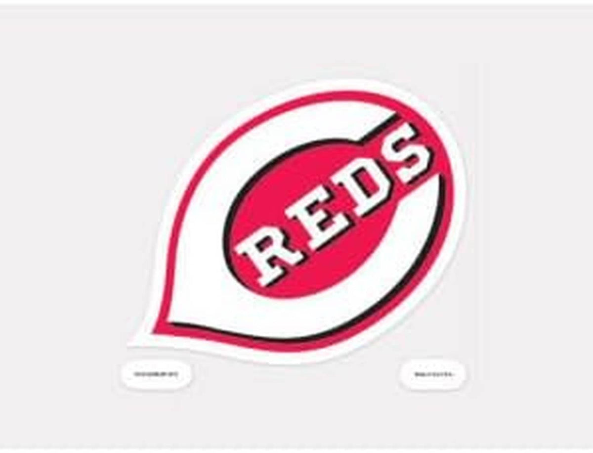 MLB team color decal featuring a red “Reds” oval logo with black ring and white border