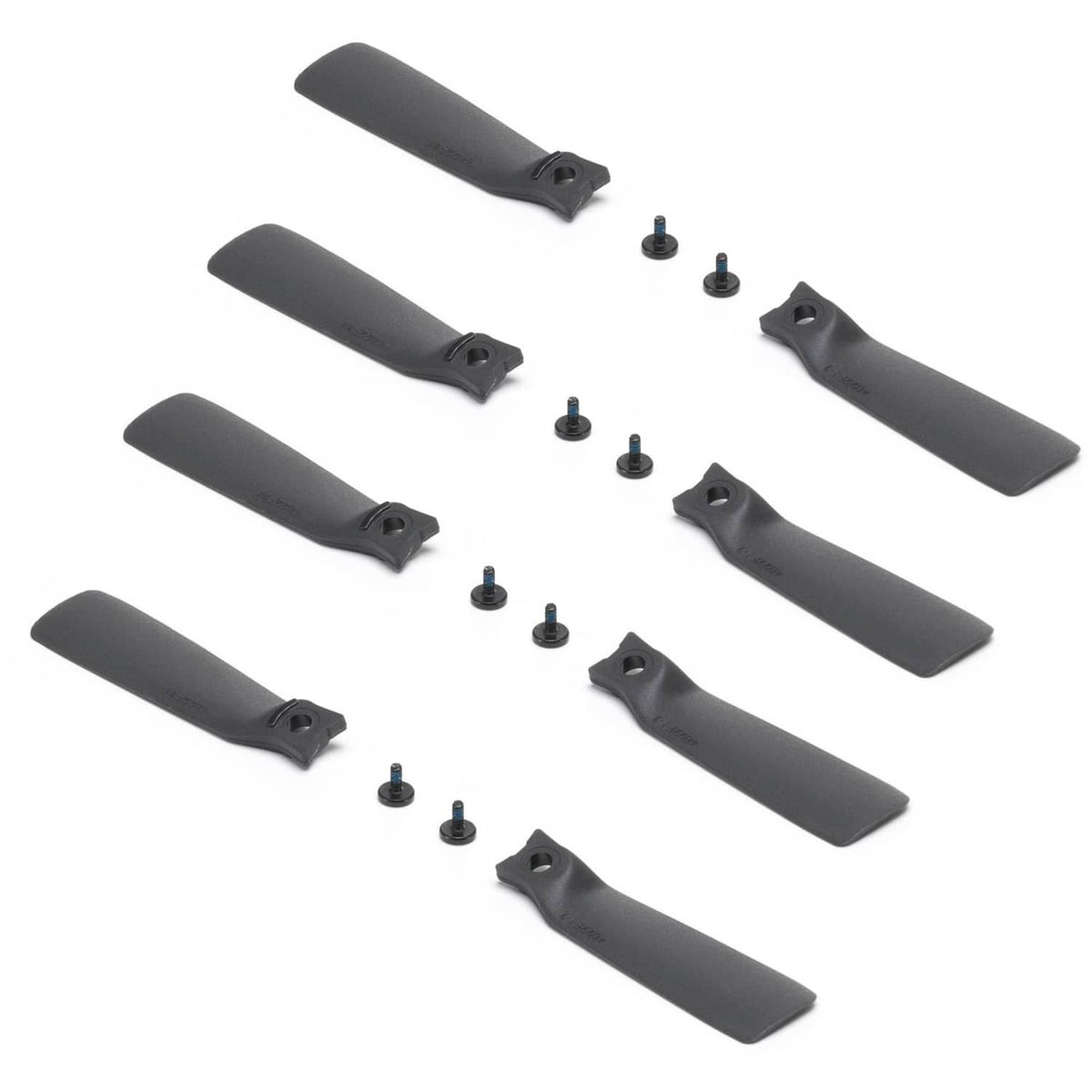 Eight dark gray propeller blades with screws for DJI Flip replacement