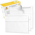 White A2 invitation envelopes, multiple in a pack with open flap