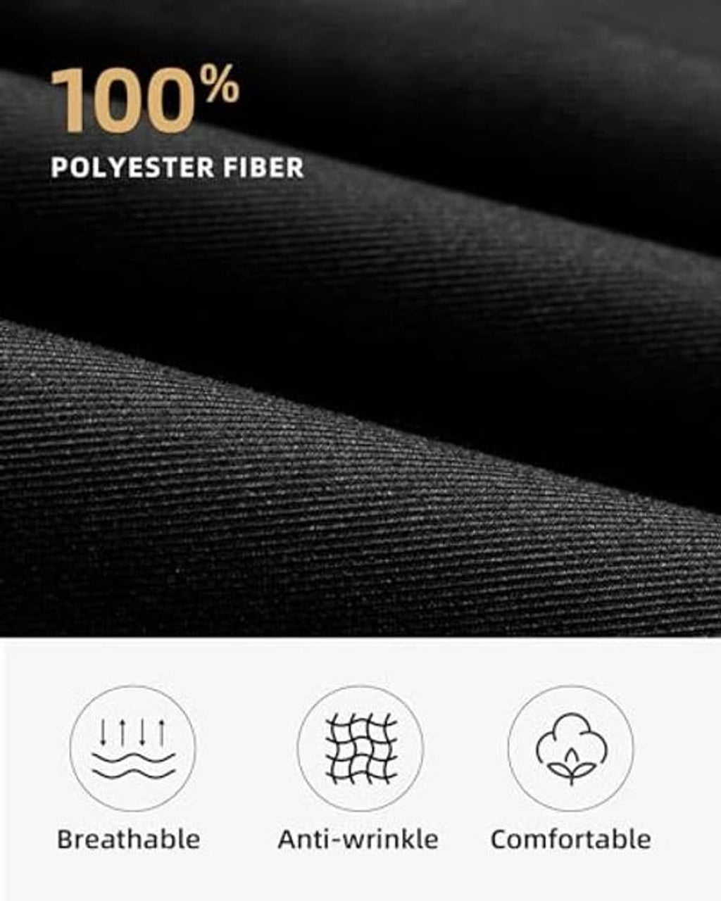 Black polyester-fiber apron fabric with fine textured weave