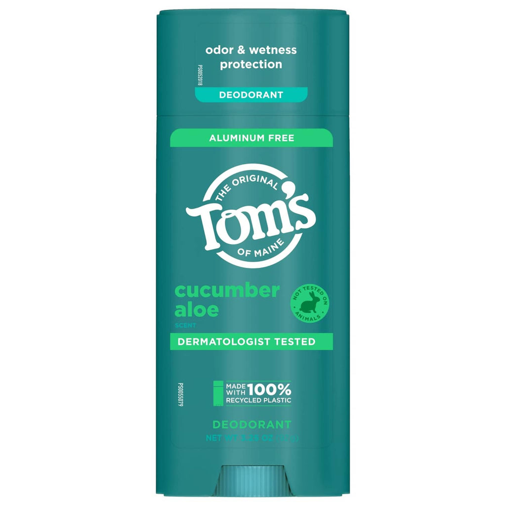 Teal Tom's cucumber aloe aluminum-free deodorant stick, 3.25 oz, dermatologist tested