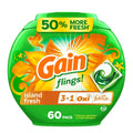 Gain flings laundry detergent pacs container, green orange island fresh, 60 count