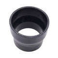 Black silicone hose reducer coupler, 4-ply reinforced, ribbed short connector