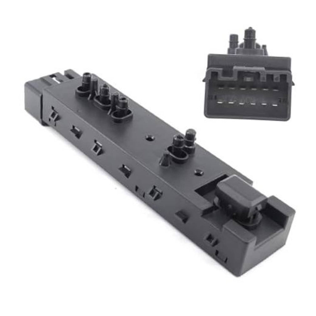 Electric power seat adjustment control switch module, dark gray, with connector pins