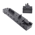 Electric power seat adjustment control switch module, dark gray, with connector pins