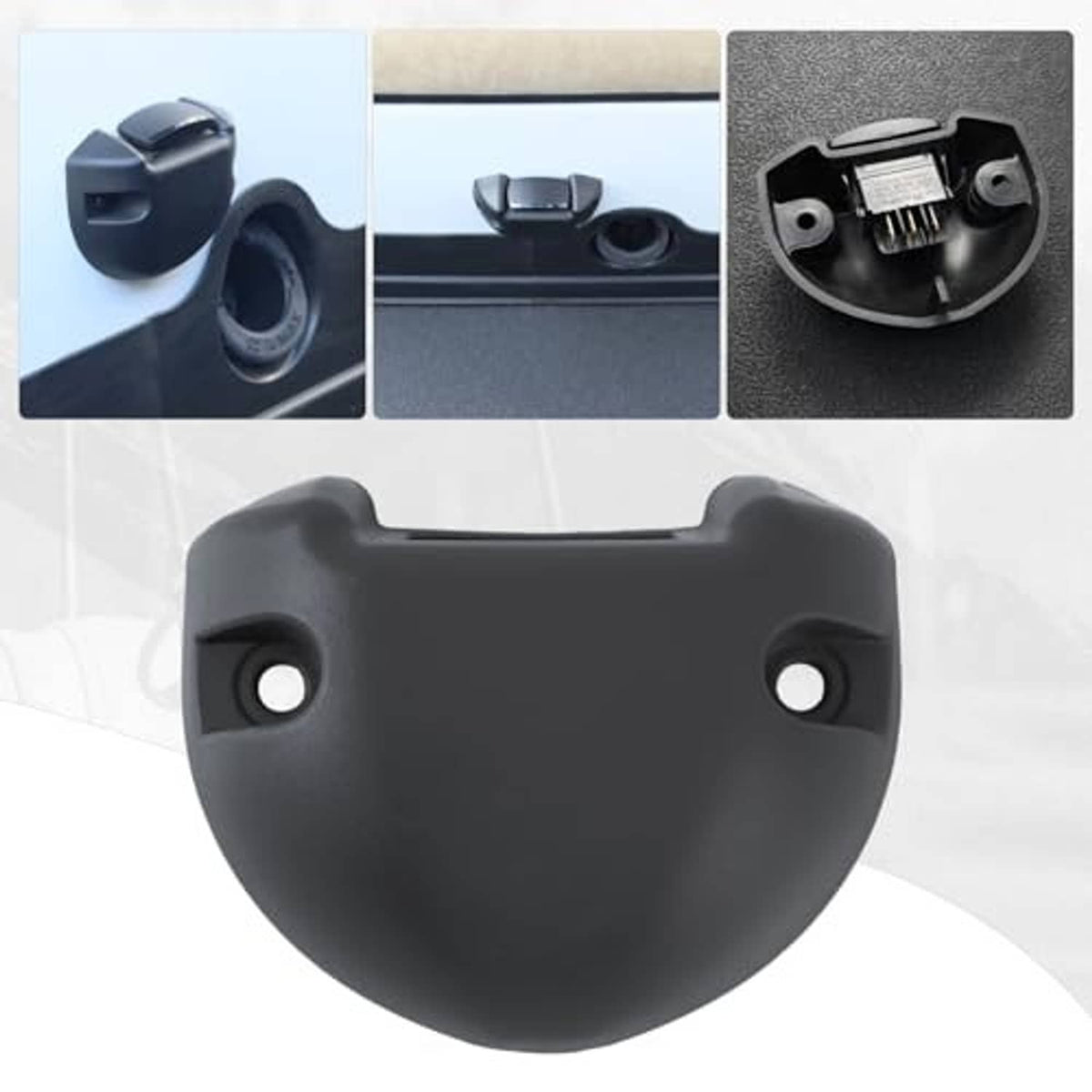 Black rocker switch base cover with two mounting holes and textured top handle