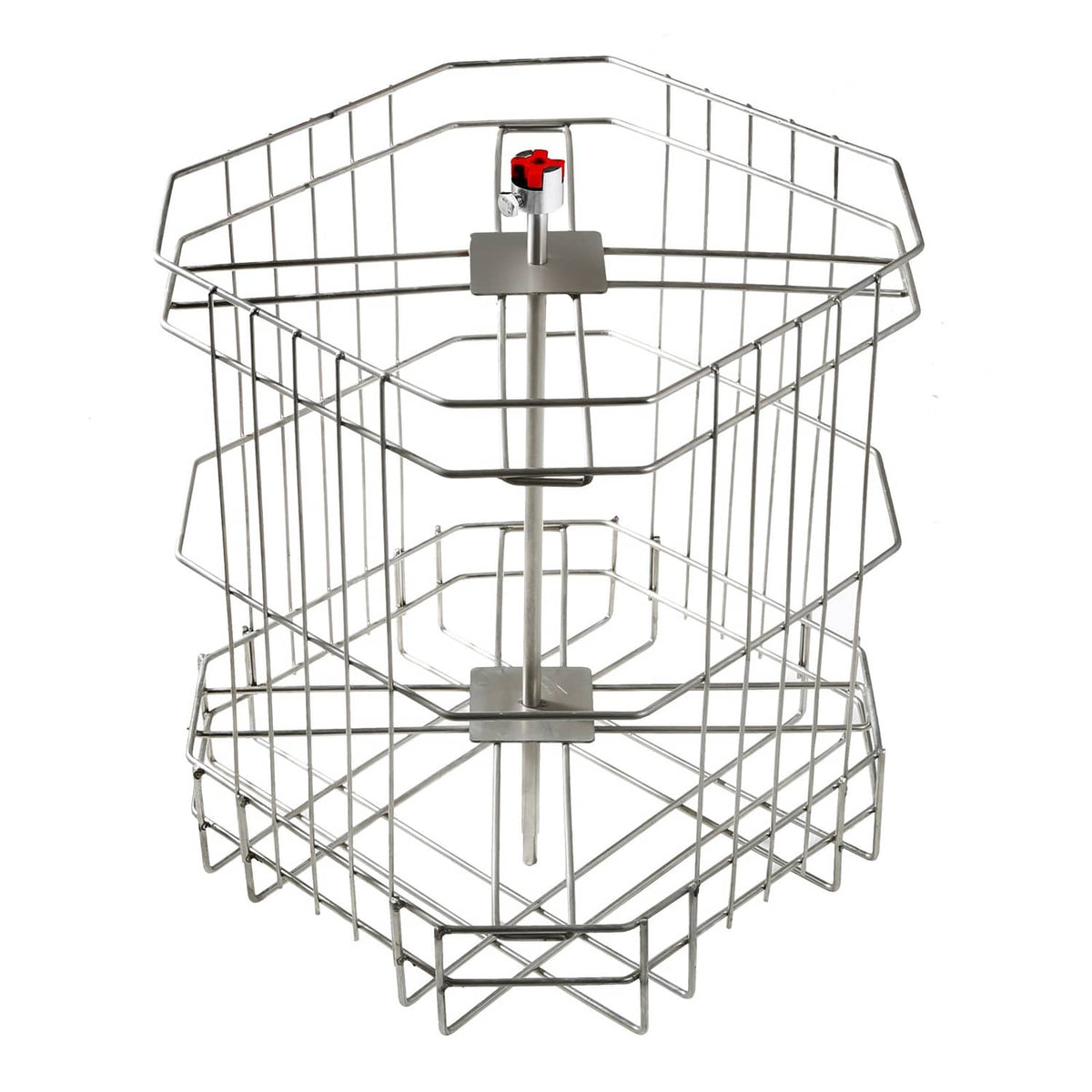 Wire frame basket for electric honey extractor with top mounting motor
