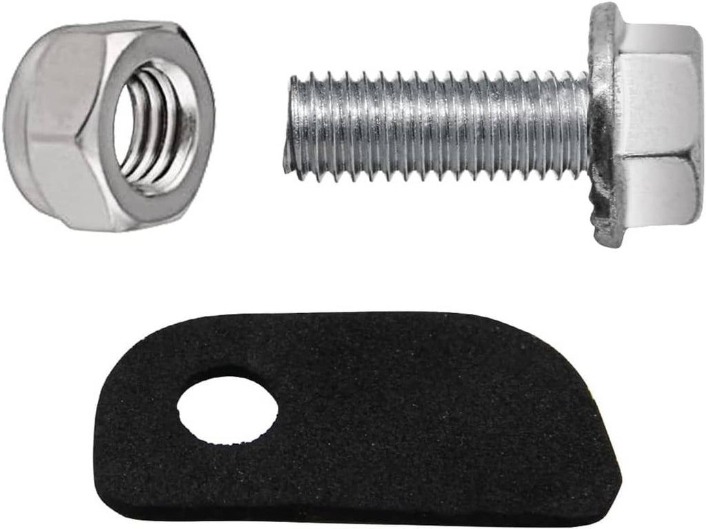 Retactable rafter hook tool parts: hex nut, spring screw, and black base pad