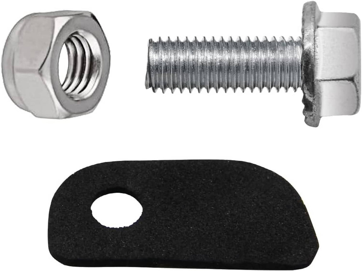 Retactable rafter hook tool parts: hex nut, spring screw, and black base pad