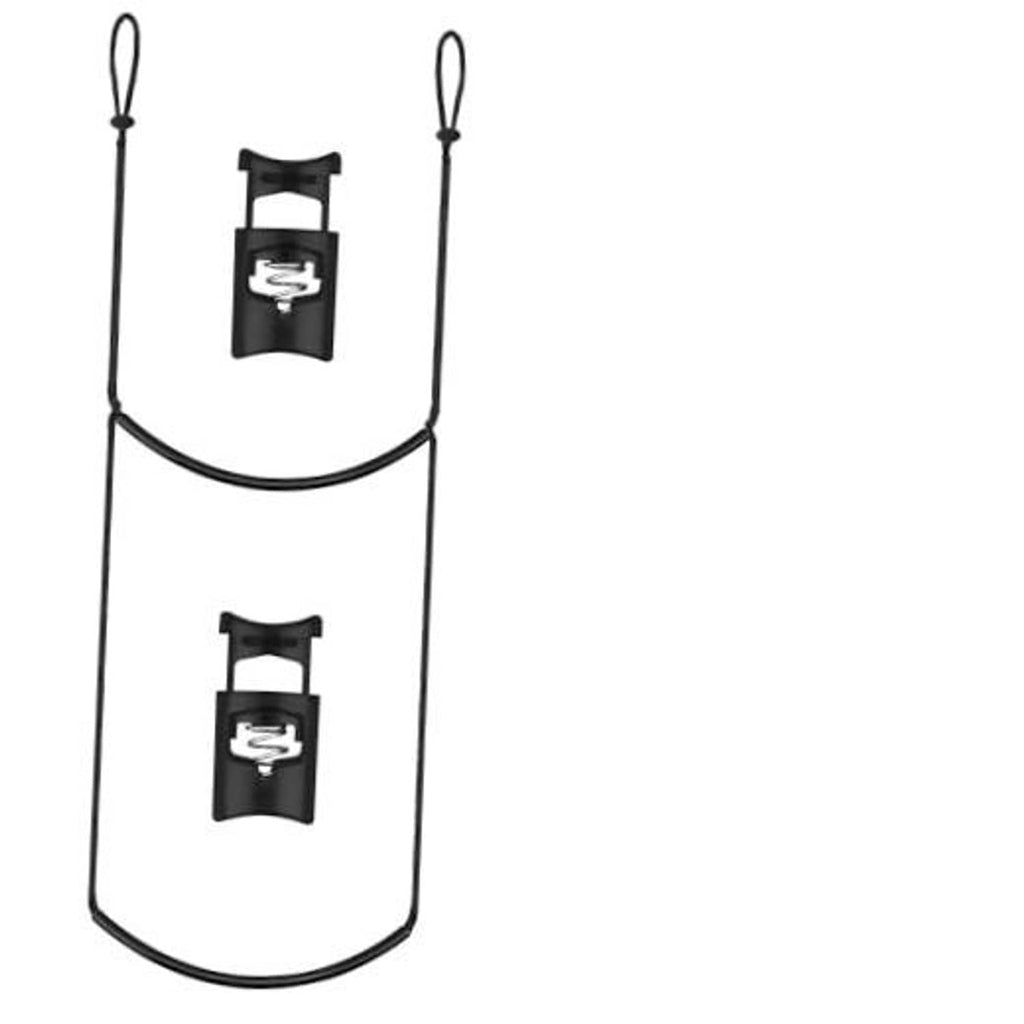 Two-step climbing aider rope with black tube-style step holders and looped ends