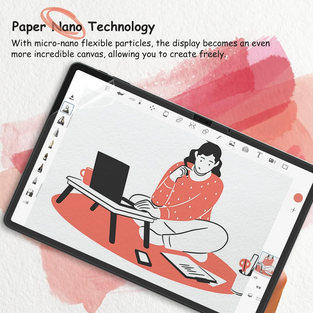 Tablet screen protector with paper nano technology design and black frame
