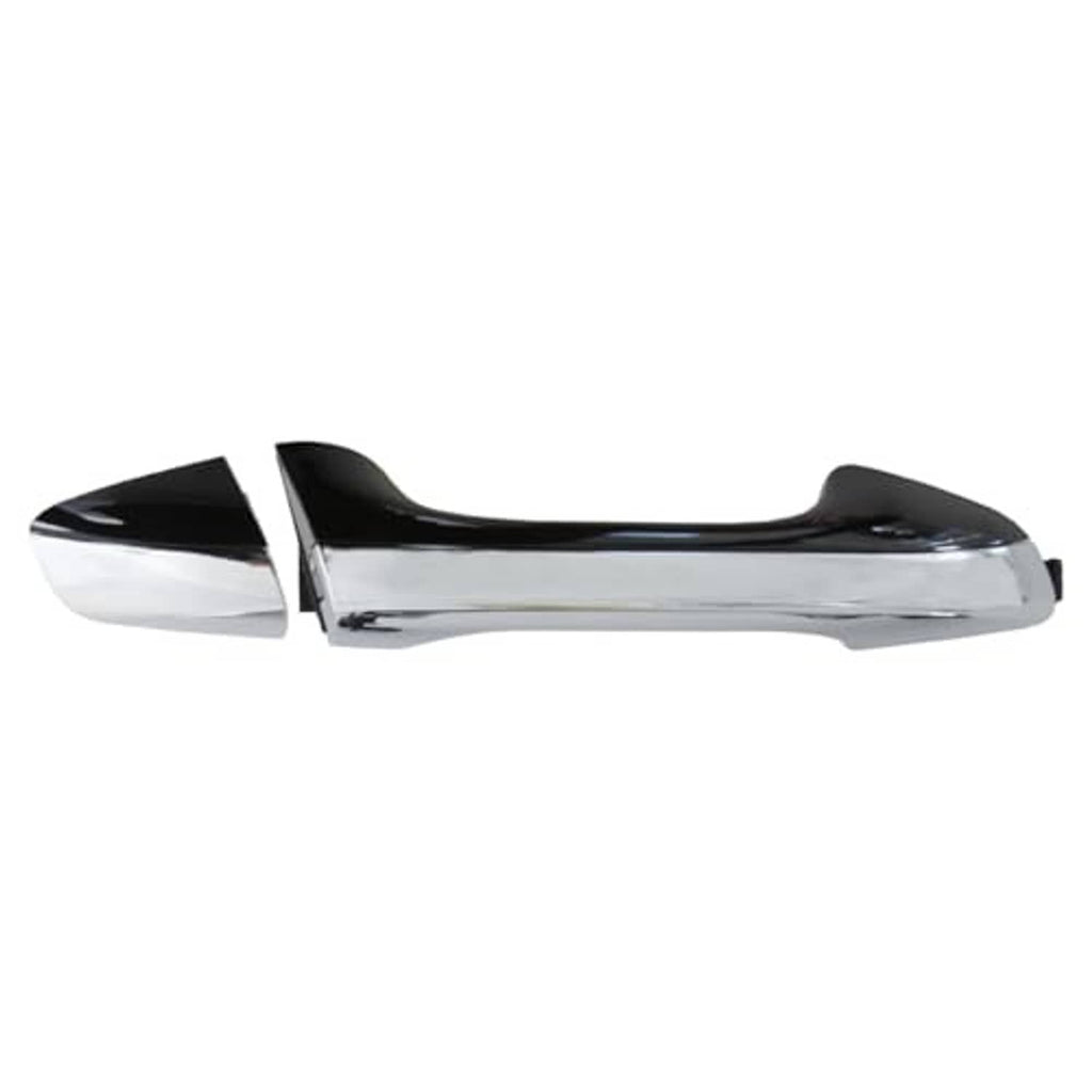 Front exterior door handle, chrome lever with black side panel