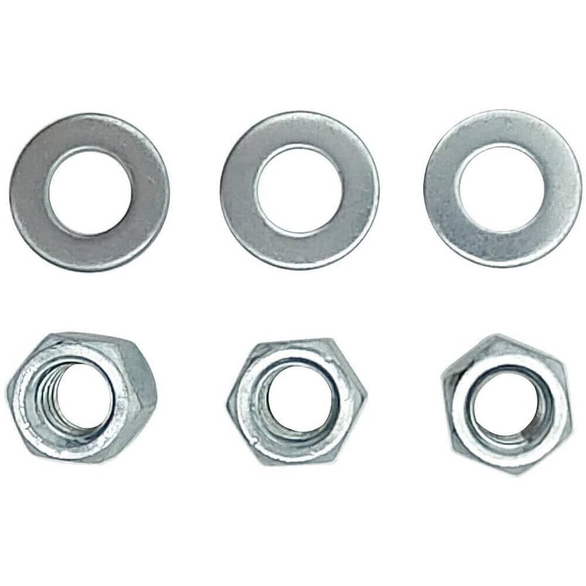 Steel nuts and washers set with zinc finish, hex nuts and round washers