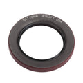 Wheel seal with dark rubber outer ring and metal inner lip, National 416271 branding