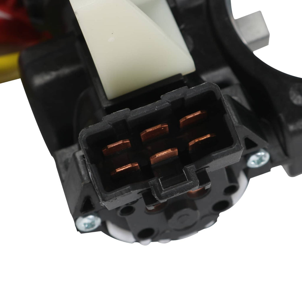 Ignition lock switch assembly close-up of electrical terminal contacts inside connector