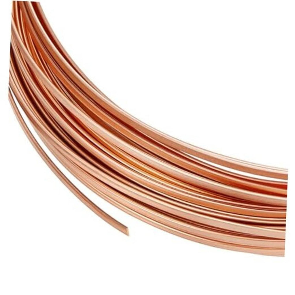 Pure copper flat wire coil, wide bezel style, 26 gauge, 1mm, 9.7 ft length