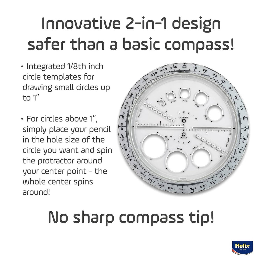Angle and circle maker template set showing circular cutouts on a clear white base