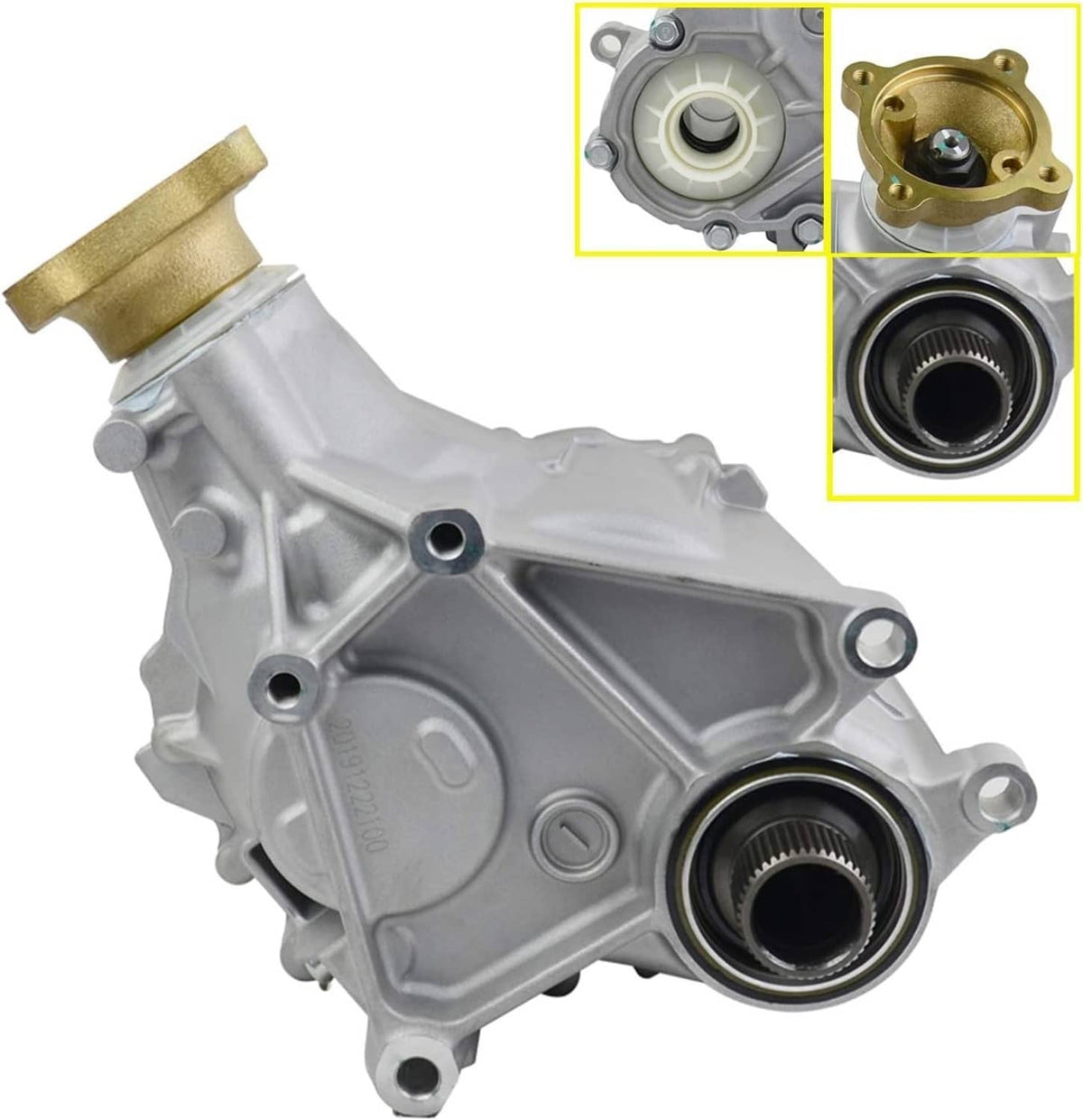 Transfer case PTO unit with gold flange and circular output shaft opening
