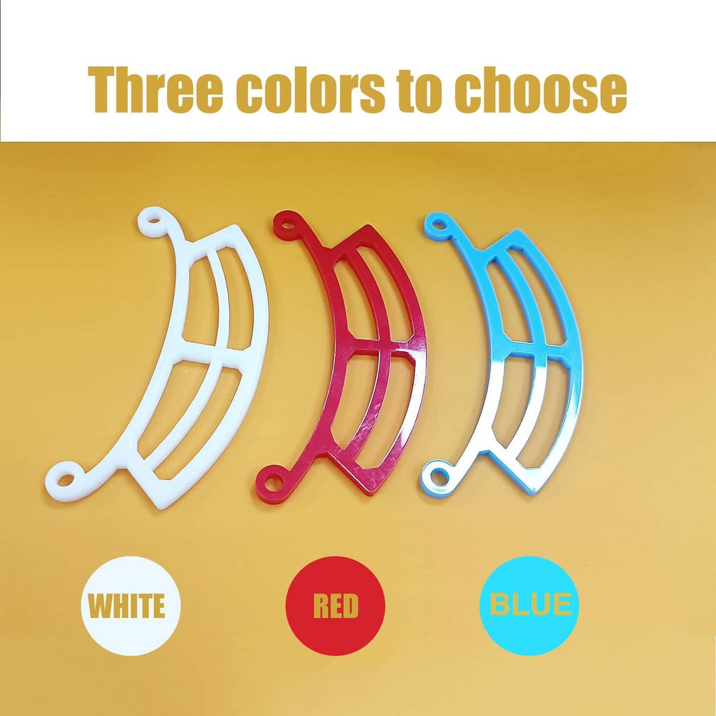 Perch accessory set with white, red, and blue curved cradle pieces