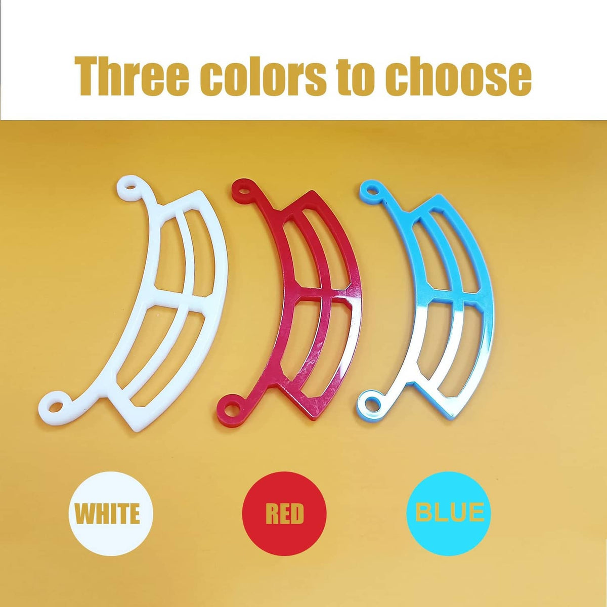 Perch accessory set with white, red, and blue curved cradle pieces