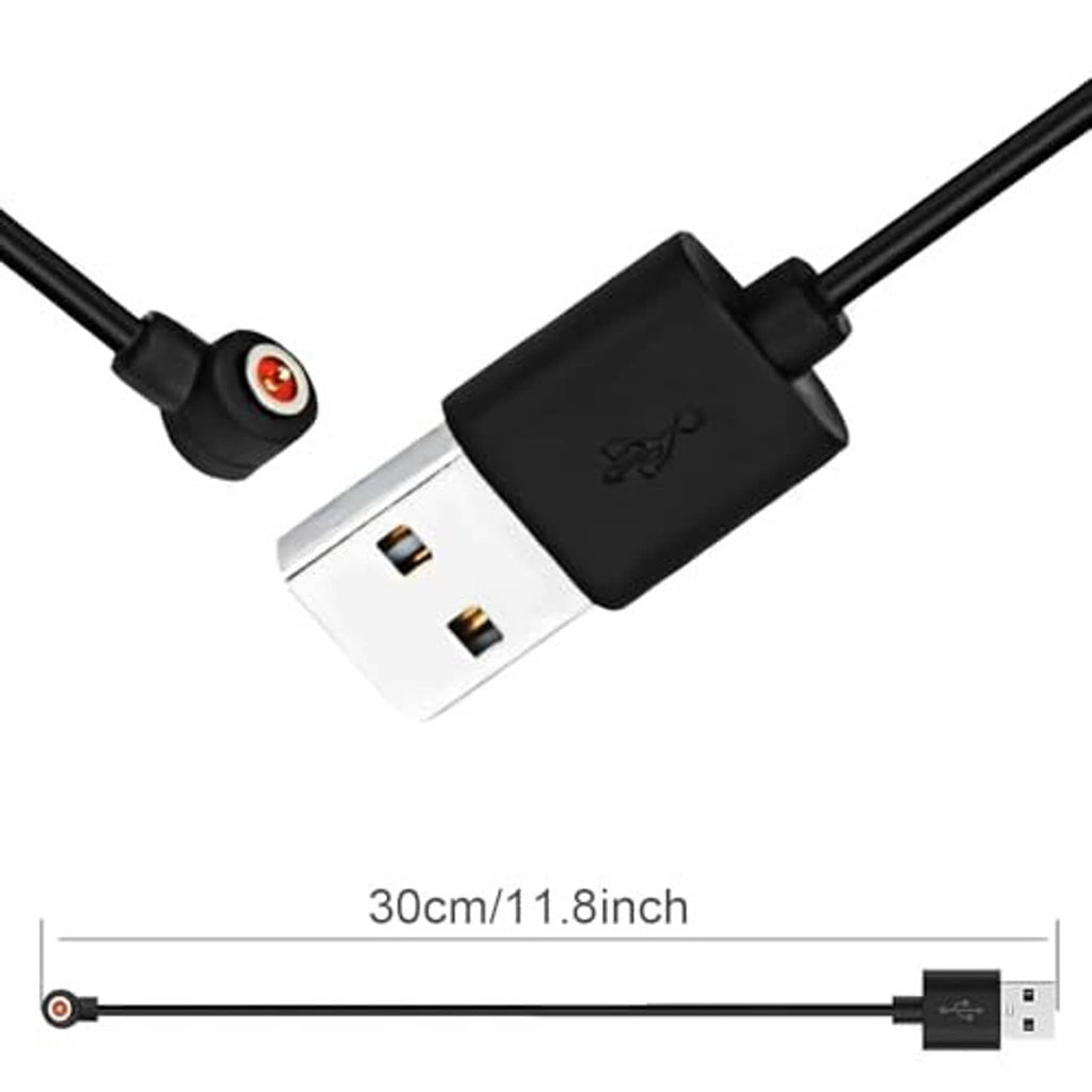 Black charging cable with USB plug for magnetic smart ring charging case