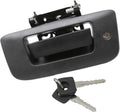 Black tailgate lock handle with key cylinder and two included keys