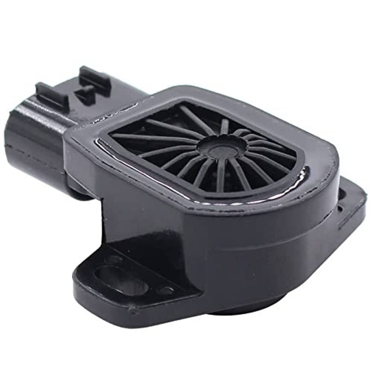 Throttle position sensor TPS with grille opening and black base, angled view