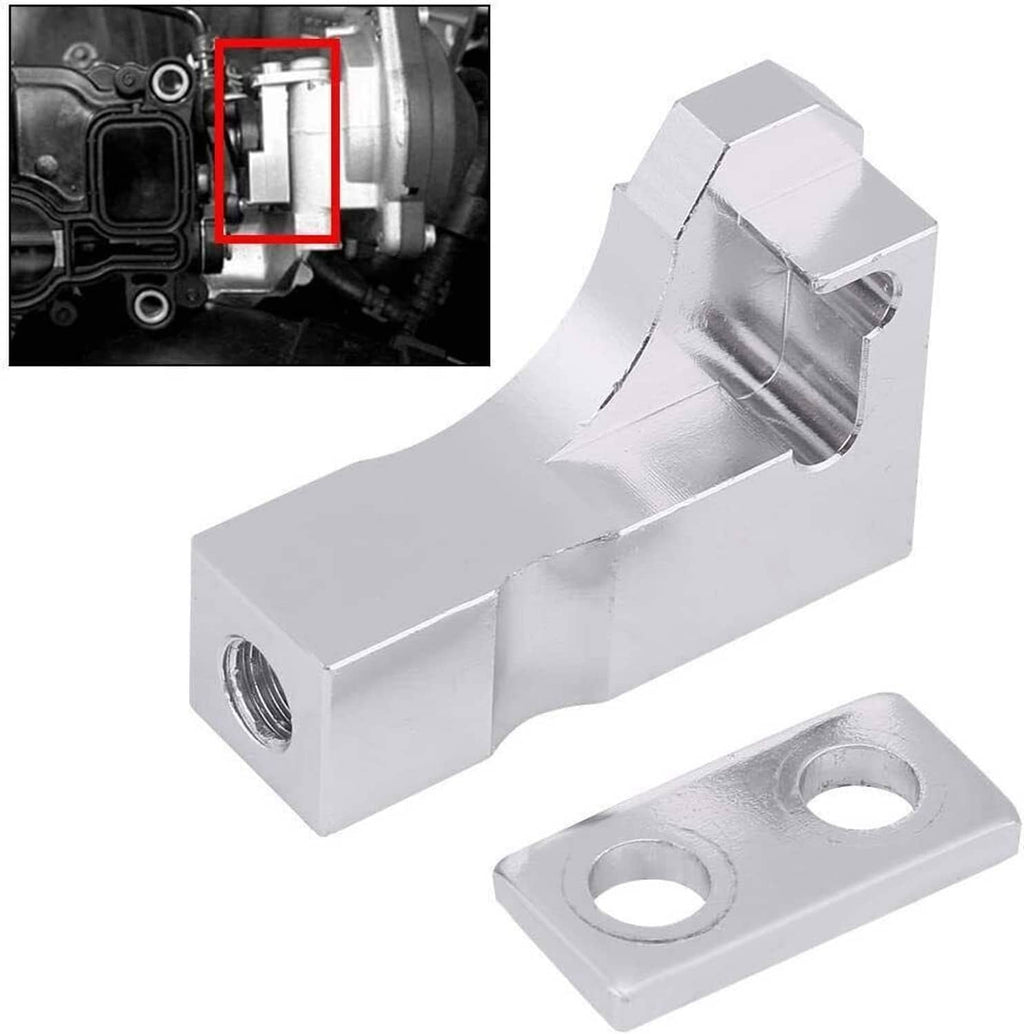 Silver metal intake manifold bracket with two mounting plates