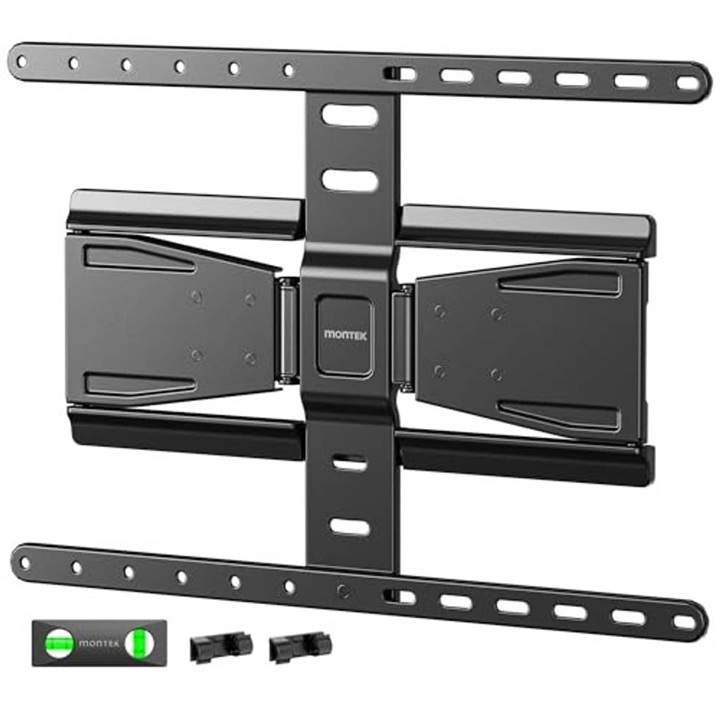 Ultra-slim swivel and tilt TV wall mount kit with metal bracket and hardware pieces