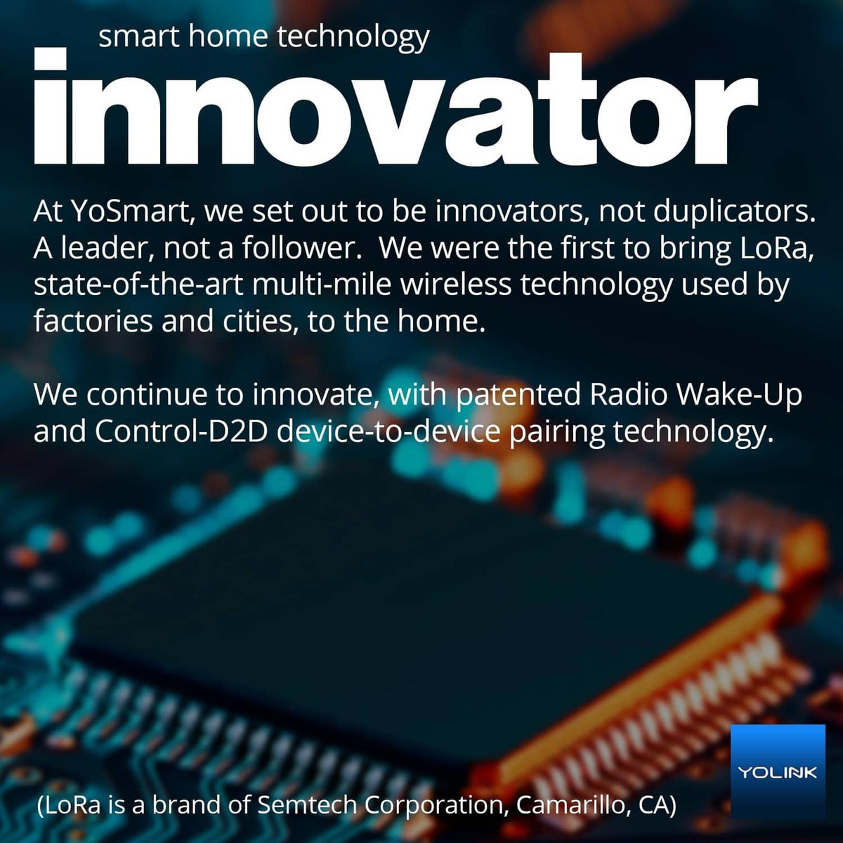 YoLink water leak detector on wooden surface with water droplets around base