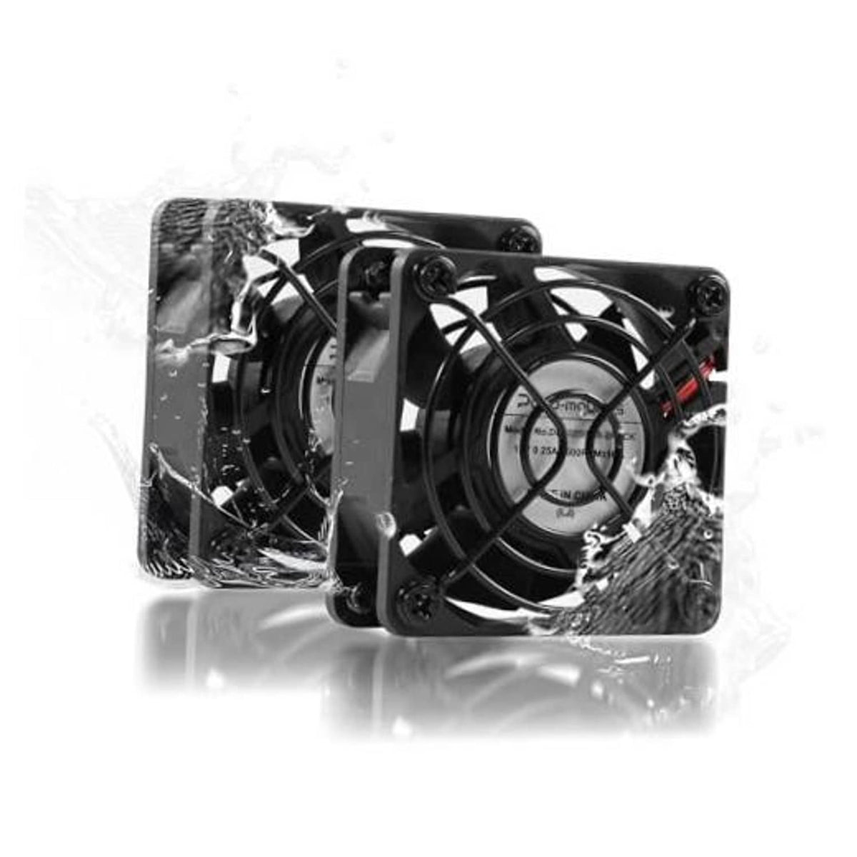Black 60x25mm computer cooling fan with dual-ball bearing design, mounting frame