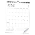 June wall calendar sheet with spiral binding and hanging hook, blank date grid