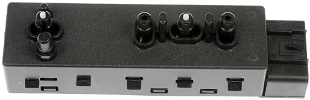 Power seat switch with top buttons and multiple front ports on gray housing