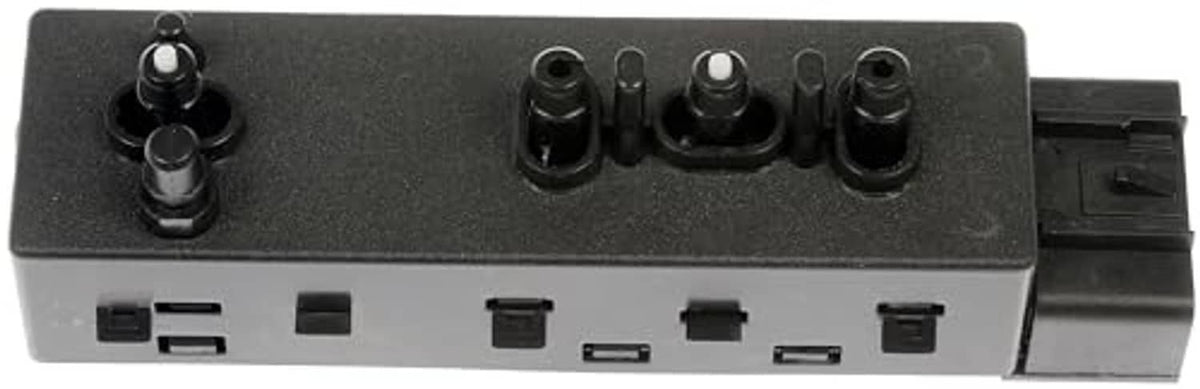 Power seat switch with top buttons and multiple front ports on gray housing