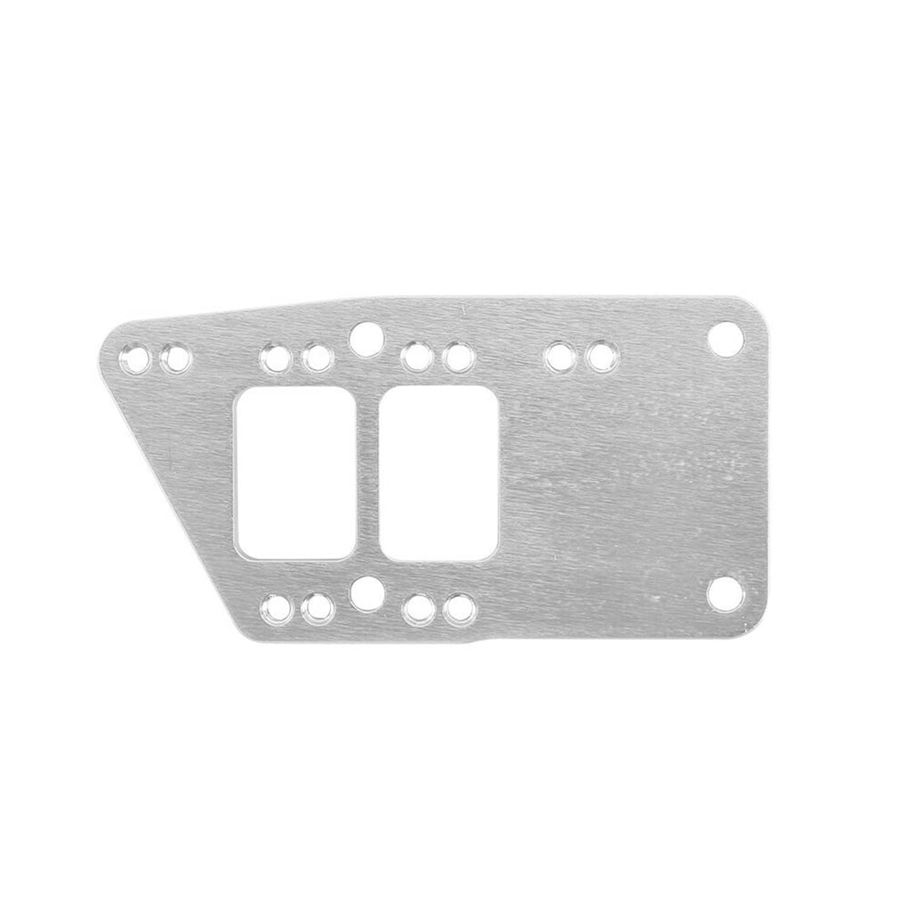 Engine motor mount adapter plate with two large rectangular cutouts and multiple bolt holes