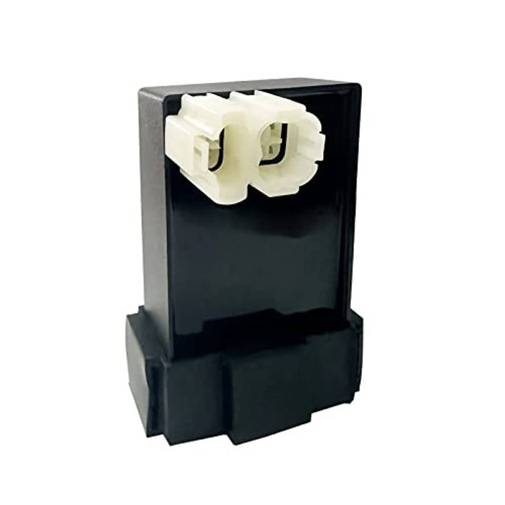 CDI ignition control module with black housing and top white electrical connector