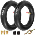10-inch electric scooter inner tube pair, black rubber with red-and-gold valve