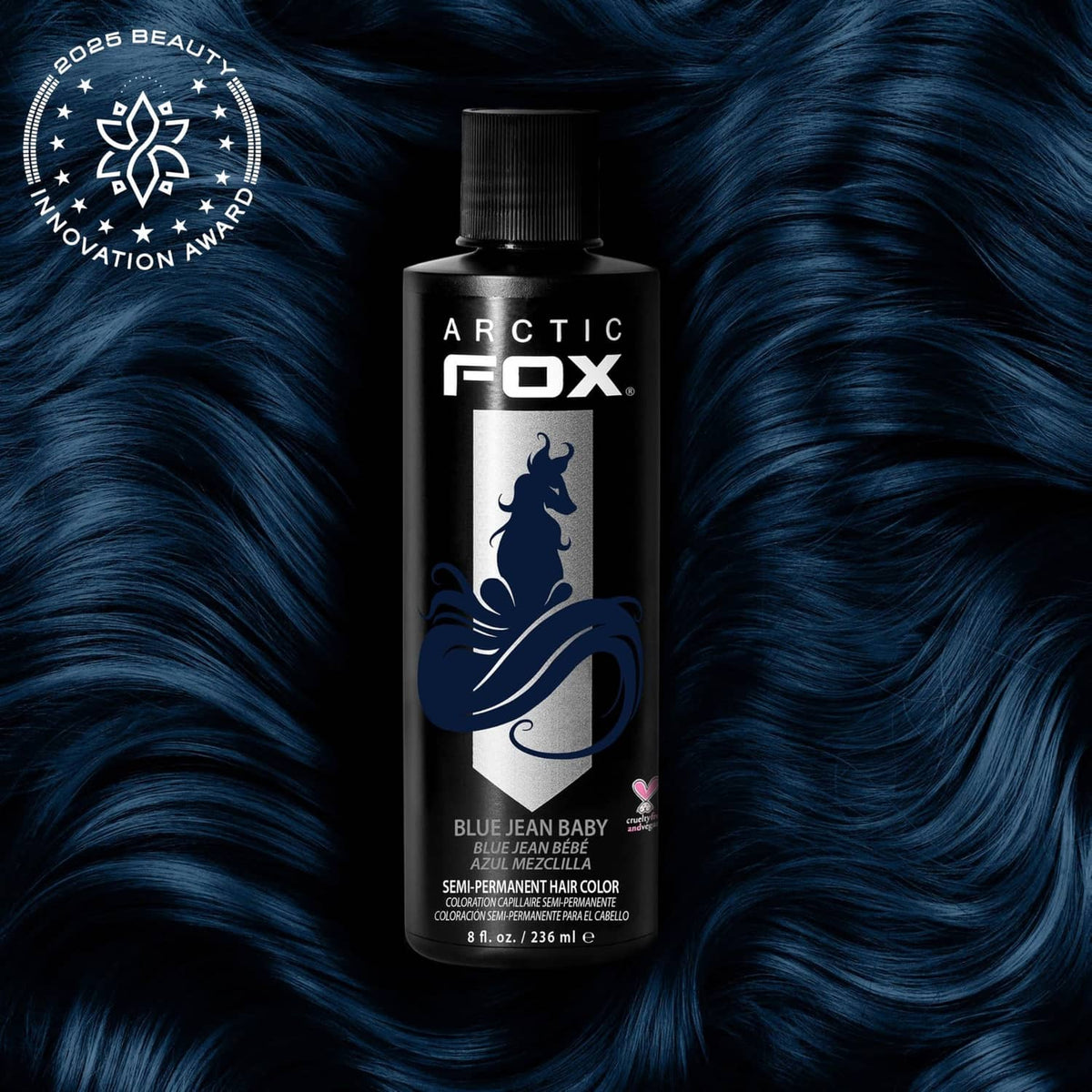 ARCTIC FOX semi-permanent hair color bottle in Blue Jean Baby, 8 fl oz