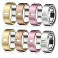 8-pack TPU ring covers in gold, rose gold, pink, and silver (size 8)