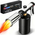 Black and silver propane torch gun with metal nozzle and trigger handle