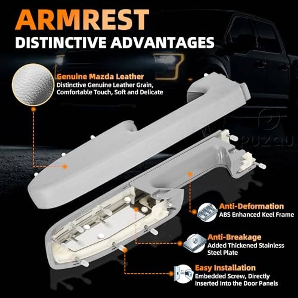 Gray front driver-side armrest repair kit with armrest and mounting base