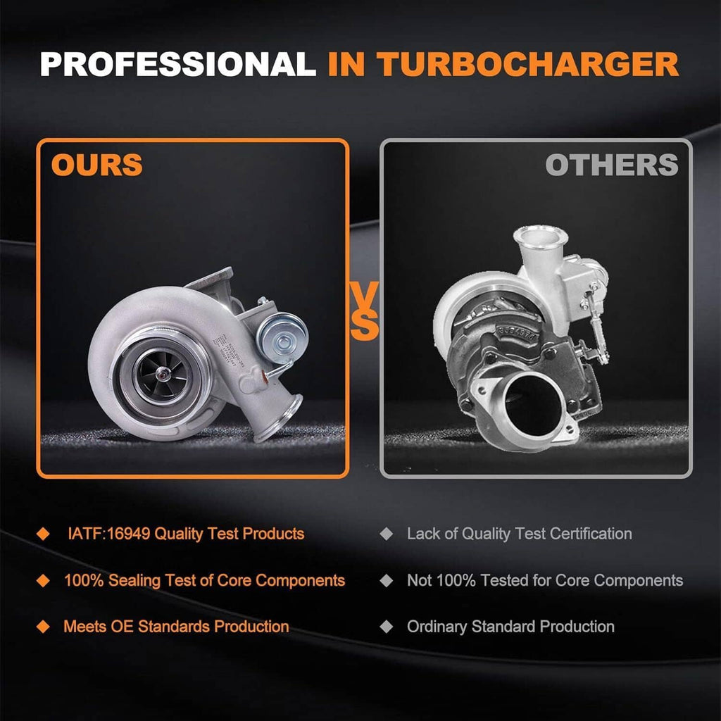 Turbocharger unit shown with compressor housing for quality comparison