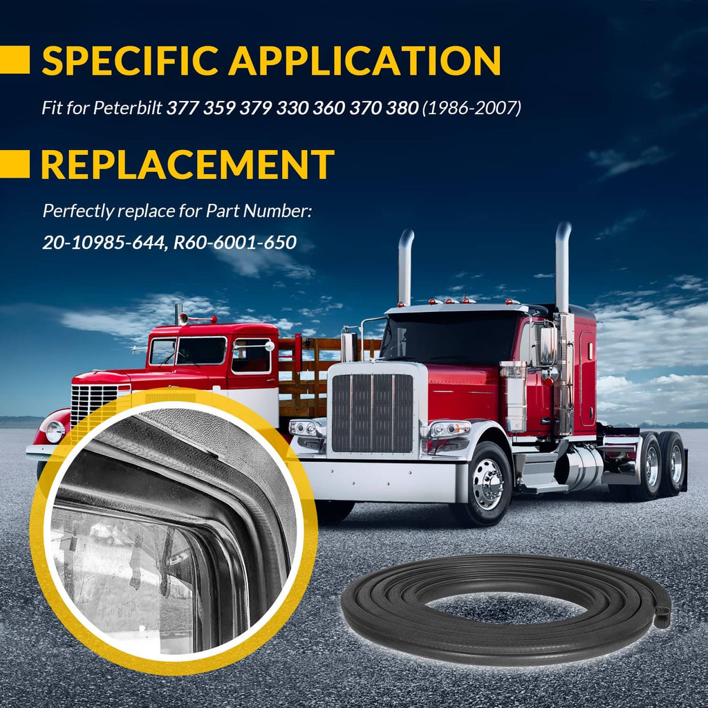 Black coiled door weatherstrip seal with metal clip for cab door
