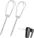 Stainless steel hand mixer beaters with wire loops and mounting stems (pair)