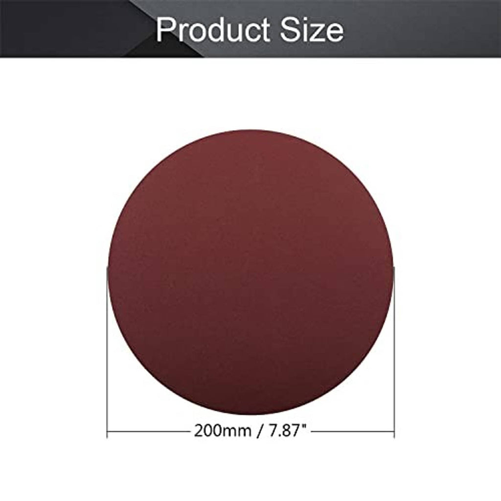 Single red circular sanding disc, smooth face, round 200mm size shown