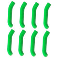 Set of green silicone brake lever grips, curved U-shaped cover pieces