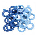 Blue nylon rib drain plug gaskets, mixed sizes, round ribbed ring set