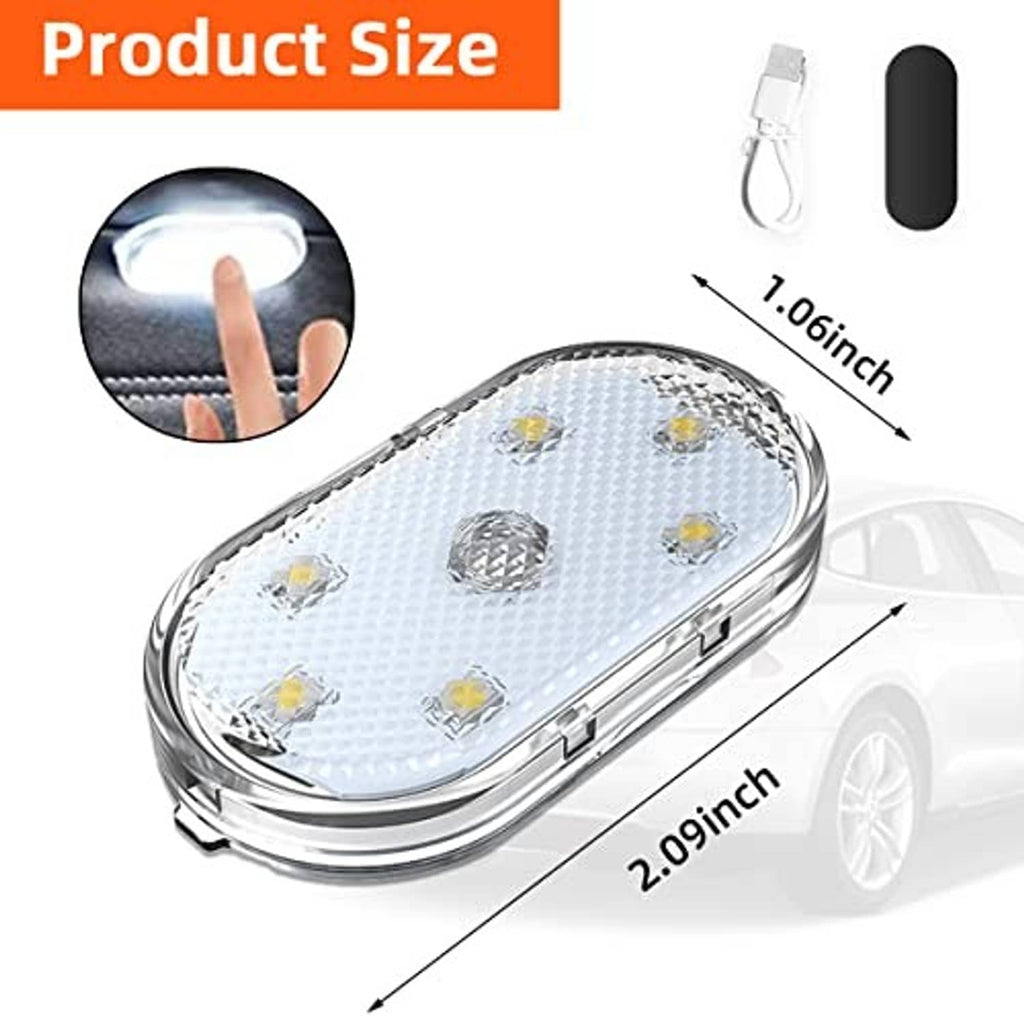 Car LED interior lights, 2-pack oval white LED bulbs with chrome edges